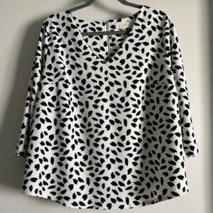 MELLODAY V-neck 3/4 sleeve blouse size 1X